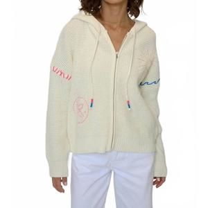 NEW CENTRAL PARK WEST evie summer zip up hoodie in white